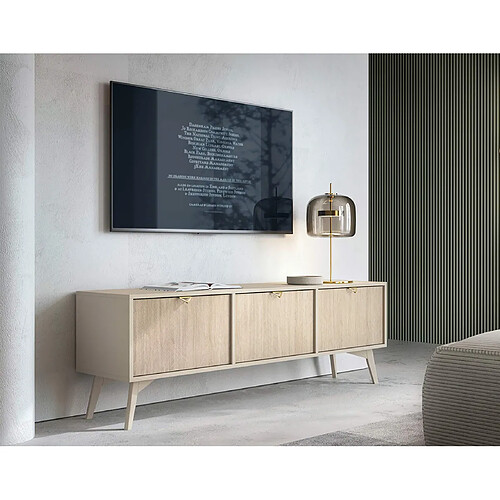 Bestmobilier Newport - meuble TV - bois - 158 cm