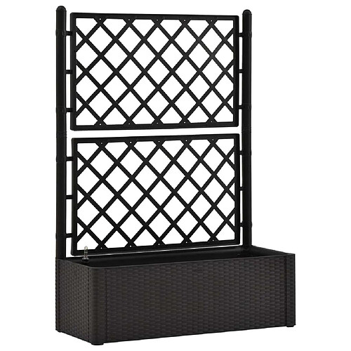 Maison Chic Jardinière,Lit surélevé de jardin - Bac à fleurs - pot de fleur treillis système d'arrosage Anthracite -GKD77742