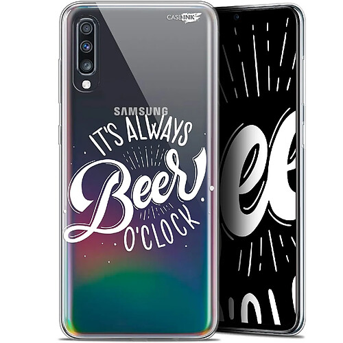 Caseink Coque arrière Samsung Galaxy A70 (6.7 ) Gel HD [ Nouvelle Collection - Souple - Antichoc - Imprimé en France] Its Beer O'Clock