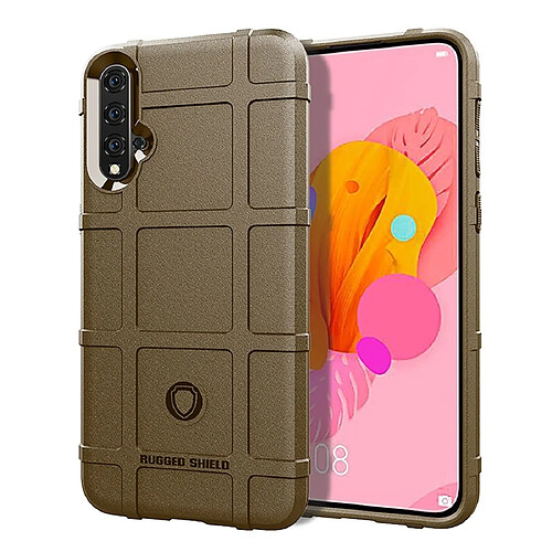 Wewoo Coque Étui de protection en silicone antichoc robuste pour Huawei Nova 5 marron