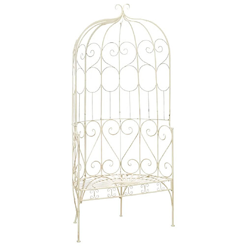 vidaXL Banc de jardin 95 cm Fer Blanc antique