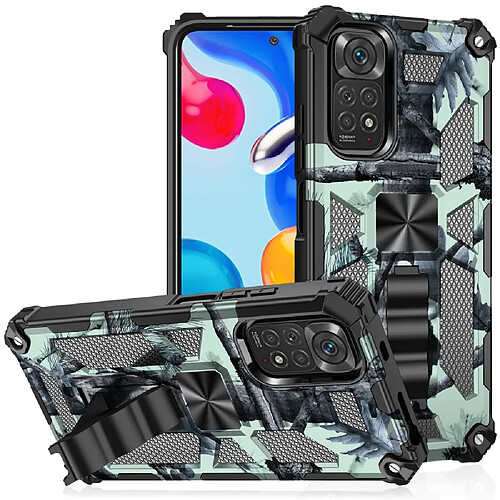 Coque en TPU anti-chocs avec béquille, vert pour votre Xiaomi Redmi Note 11S 4G/Note 11 4G (Qualcomm)