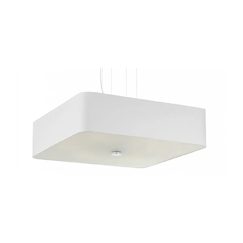 Luminaire Center Plafonnier Lokko Verre,acier,tissu blanc 5 ampoules 105cm