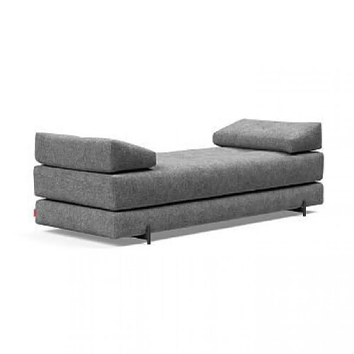 Inside 75 Méridienne design SIGMUND INDU Twist, Charcoal convertible lit 160*200 cm pieds Acier noir