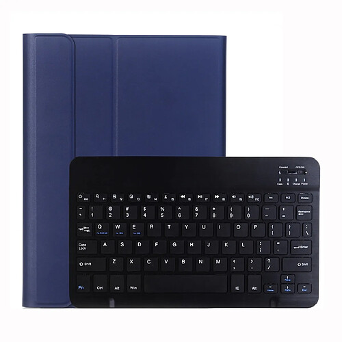 Wewoo A102 Pour iPad 10,2 pouces ultra-mince étui en cuir Bluetooth clavier détachable avec fonction de support bleu foncé