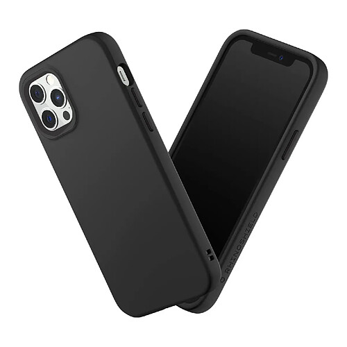 RhinoShield Coque Compatible avec [iPhone 12/12 Pro] SolidSuit-Coque Fine avec Technologie d'absorption des Chocs et Finition Premium Mate, Contour Objectif Photo Interchangeable - Noir Classic