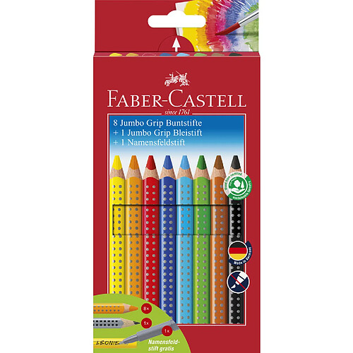 FABER-CASTELL Crayons de couleur Jumbo GRIP, étui promo ()