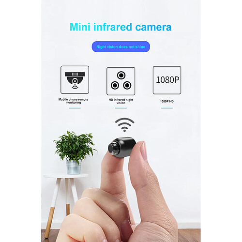 Universal Mini caméra 1080p HD sans fil caméra IP vision nocturne caméra de surveillance à distance wifi détection de mouvement grand angle surveillance bébé