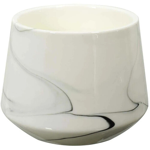 The Home Deco Factory Bougie parfumée effet marbré 10.5 cm blanc - senteur orchidée blanche.