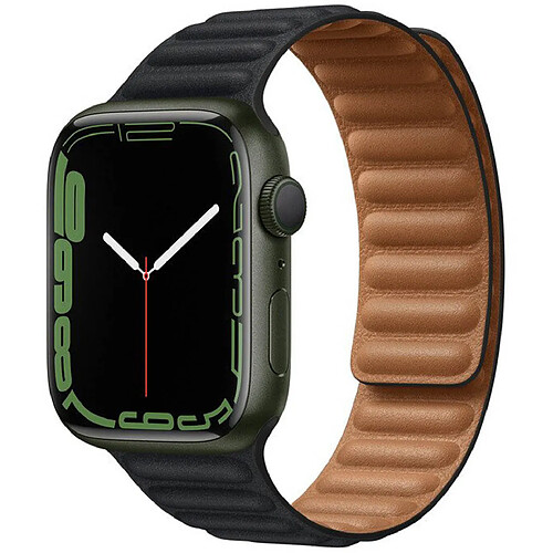 Leather Link pour Apple Watch Series 1 á 10 / SE / Ultra (2) (44/45/46/49 mm) - Taille M/L - Midnight