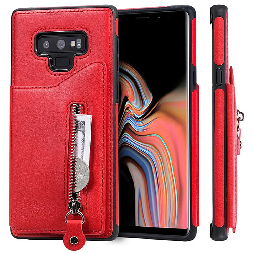 Wewoo Housse Coque Pour Galaxy Note9 étui de protection antichoc à double boucle de couleur unie solide rouge