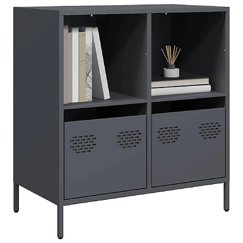 vidaXL Buffet anthracite 68x39x73,5 cm acier laminé à froid