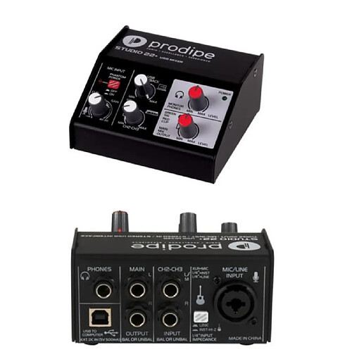 Prodipe Interface audio - USB MIXER M.A.0 MAC PC - 2 in/1 out USB A-B combo XLR/Jack