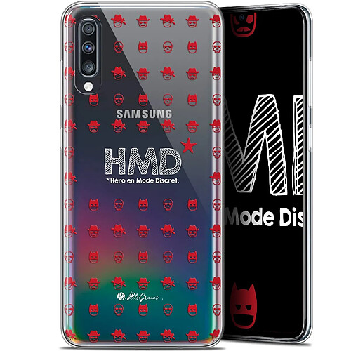 Caseink Coque Pour Samsung Galaxy A70 (6.7 ) [Gel HD Collection Petits Grains ? Design HMD* Hero en Mode Discret - Souple - Ultra Fin - Imprimé en France]