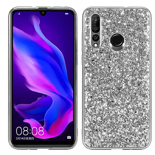 Wewoo Coque TPU Antichoc Poudre Glitter pour Huawei nova 4 Argent