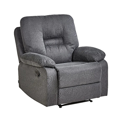 Beliani Fauteuil BERGEN II Tissu Gris foncé