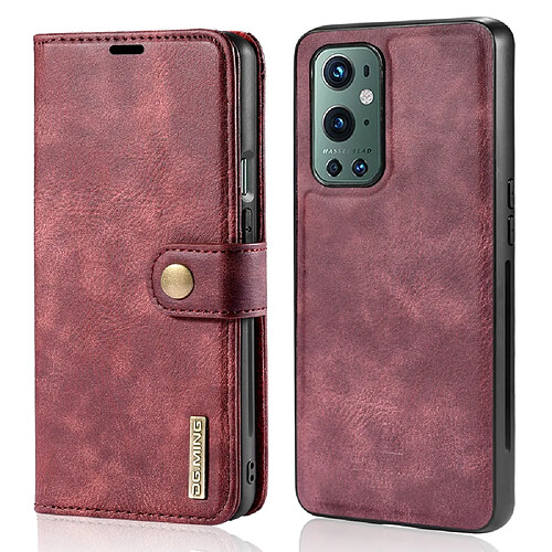 Dg.Ming Etui en PU + TPU Détachable 2-en-1 rouge pour votre OnePlus 9 Pro