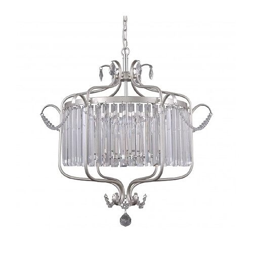 Luminaire Center Suspension en cristal Rinaldo Champagne argent Diametre 66 Cm