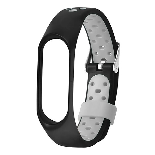 Bracelet en silicone sangle bicolore noir/gris pour votre Xiaomi Mi Smart Band 4