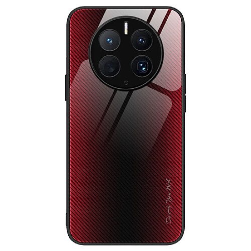 Coque en TPU Anti-empreintes, texture fibre de carbone pour votre Huawei Mate 50 Pro 4G - rouge