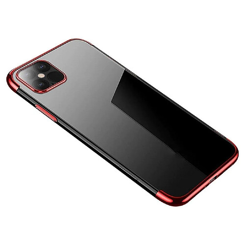 Ozzzo transparent couleur coque gel tpu cadre de galvanoplastie couverture pour samsung galaxy a22 4g rouge