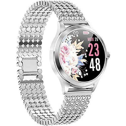 Montre Connectée pour Femmes Homme Enfant Etanche IP68, Cardiofrequencemetre Podometre Chronometre Réveil pour Android iOS-Argent1