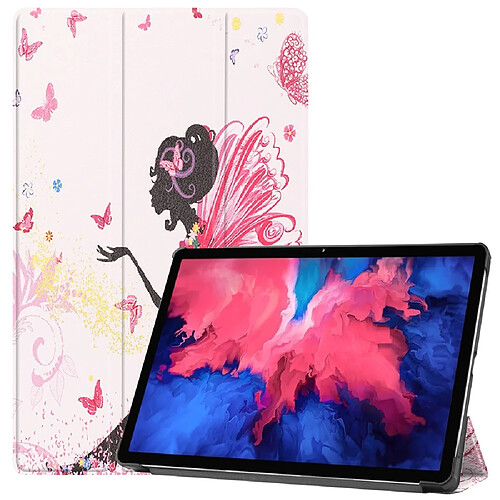 Etui en PU impression de motifs avec support tri-pliure beauté pour votre Lenovo Tab P11 TB-J606F