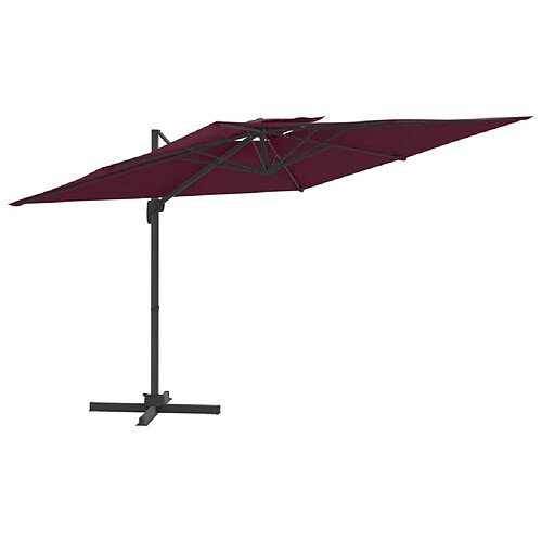 Maison Chic Parasol Jardin | Parasol cantilever à double toit Bordeaux Rouge 400x300 cm - GKD92569