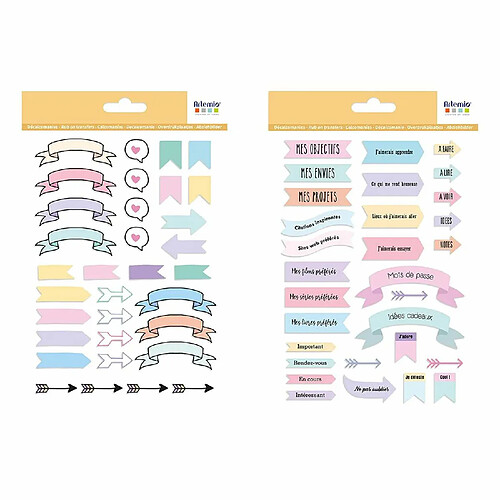 Artemio 2 planches de décalcomanies pour planner - Etiquettes & bannières