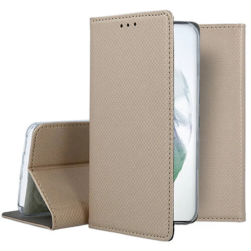 Htdmobiles Housse pour Samsung Galaxy S23 Ultra 5G - etui coque pochette portefeuille + verre trempe - OR MAGNET