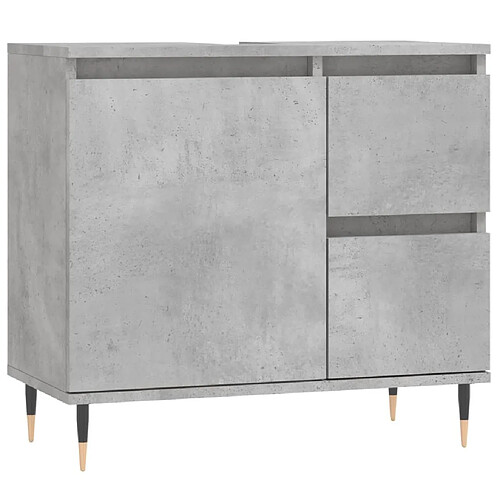 Maison Chic Armoire de salle de bain,Meuble de rangement,Meuble haut gris béton 65x33x60 cm -GKD533608