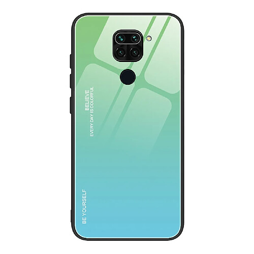 Coque en TPU hybride de couleur dégradé cyan/bleu pour votre Xiaomi Redmi Note 9