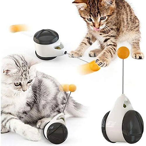 Jouet intelligent pour chat avec roues automatique, pas besoin de recharger les jouets pour chat avec balle, jouets pour chaton avec distributeur de nourriture, jouet rotatif interactif