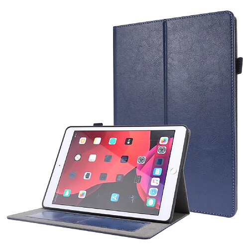 Etui en PU conception à deux volets de texture de cheval fou bleu pour votre Apple iPad 10.2 (2020)