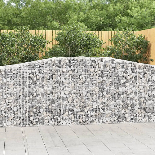 vidaXL Paniers à gabions arqués 7 pcs 400x50x100/120 cm Fer galvanisé