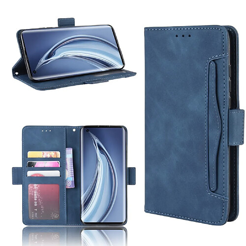 Etui en PU conception spéciale avec plusieurs porte-cartes bleu pour votre Xiaomi Mi 10/Mi 10 Pro 5G