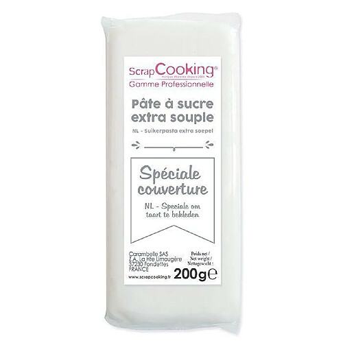 Scrapcooking Pâte à sucre de couverture blanche 200 g