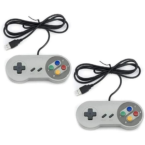 NC 2 Pack Snes-NES Imitation Controller USB - Manette de Jeu rétro Classique Compatible avec PC de Jeu, Ordinateur, Ordinateur P[J15]