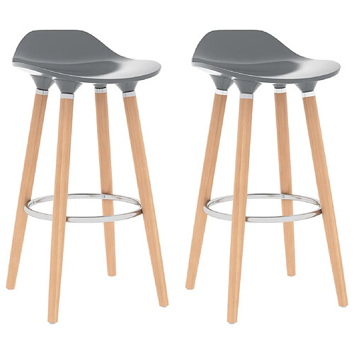 vidaXL Chaises de bar lot de 2 gris