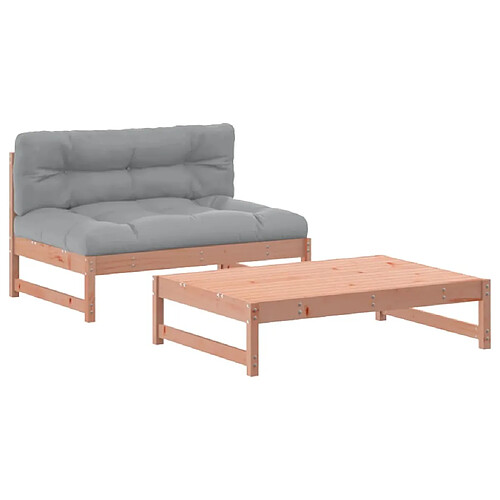 Maison Chic Salon de jardin 2 pcs avec coussins - Table et chaises d'extérieur - Mobilier/Meubles de jardin Moderne bois massif douglas -MN49619