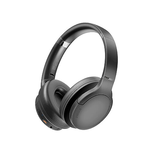 Promate Laboca-Pro Casque sans fil, Bluetooth 5.3, 26h d'autonomie, batterie rechargeable 300mAh, support AUX, supra-aural, noir