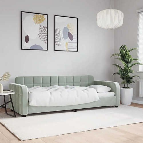 vidaXL Lit de repos sans matelas gris clair 80x200 cm velours