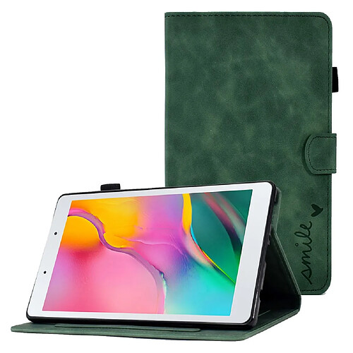 Etui en PU magnétique, fonction d'éveil/veille automatique avec support et porte-cartes pour Samsung Galaxy Tab A 8.0 (2019) SM-T290 (Wi-Fi) - vert