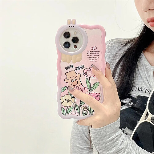 GUPBOO Étui pour iPhone13 Fleurs et nœuds, ours, étuis pour téléphones portables japonais et coréens, femmes de niche