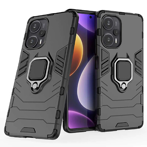 Htdmobiles Coque pour Xiaomi Poco F5 5G / Redmi Note 12 Turbo - housse etui rigide anti choc + verre trempe - NOIR