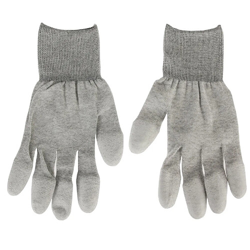 Wewoo Gants isolants gris pour la réparation d'ordinateur / électronique / téléphone, paire de 2 anti-statique de doigt d'unité centrale d'ESD sûrs de taille universelle