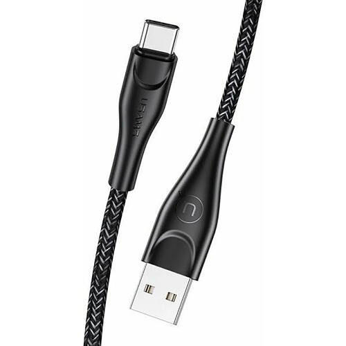 USAMS Câble USB de type C 2 m en nylon, câble USB C de charge rapide et transfert de données pour Samsung Galaxy S21/S20/S9/S8/Note 10/Note9/8, Huawei P20/Mate20, MacBook, Smartphone Cable flexible