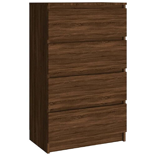 Maison Chic Commode Buffet - Meuble de rangement Chêne marron 60x35x98,5 cm Bois d'ingénierie -GKD51289