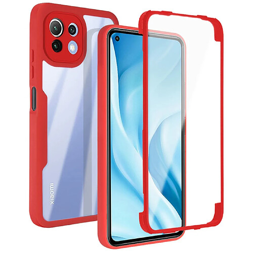 Coque en TPU + acrylique anti-rayures rouge pour votre Xiaomi Mi 11 Lite 4G/5G/11 Lite 5G NE