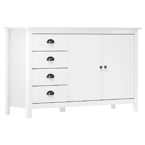 vidaXL Buffet Hill Blanc 130x40x80 cm Bois de pin solide